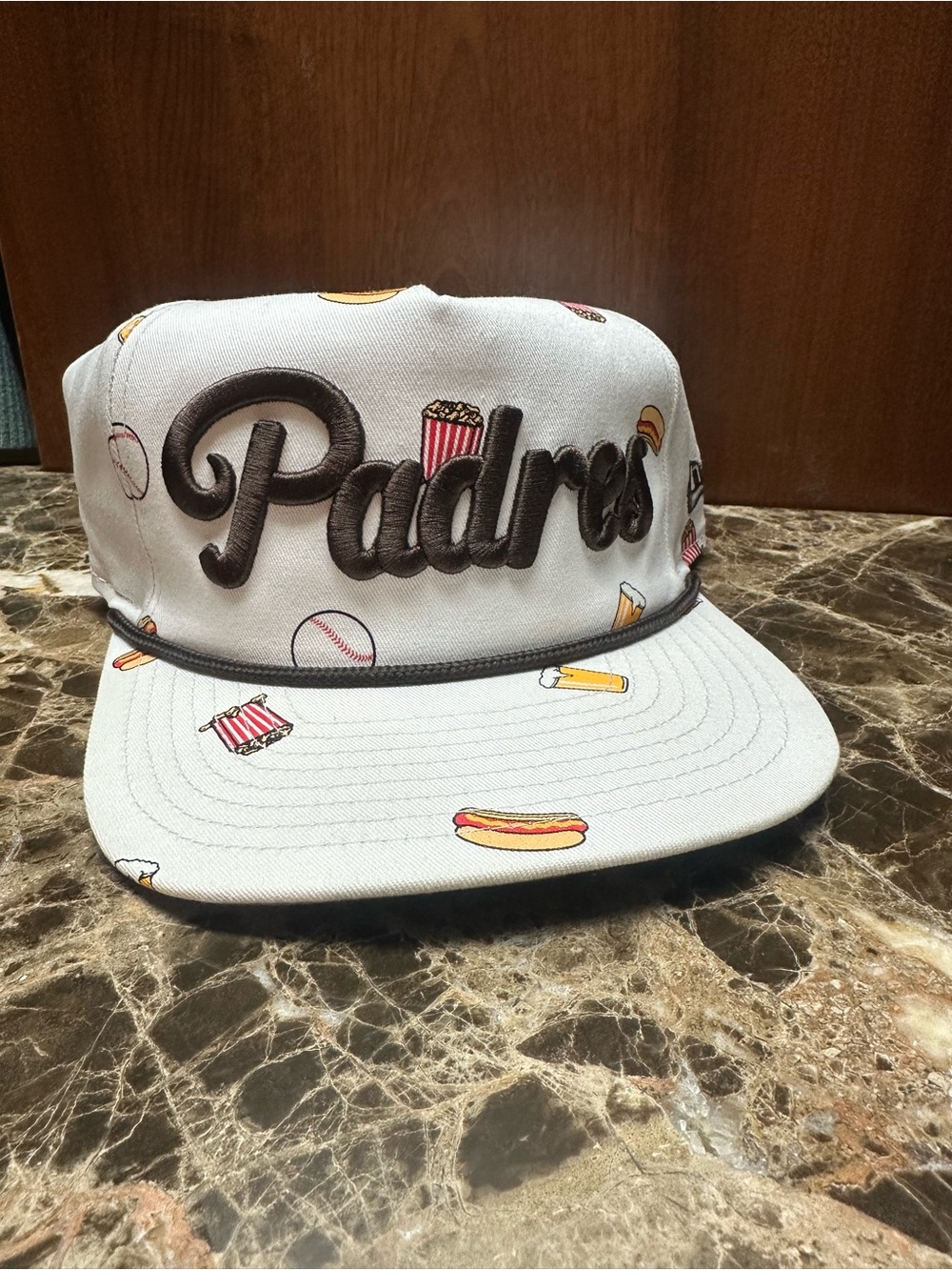 San Diego Padres White Team Cheer Rope 19TWENTY Adjustable Hat by New Era.